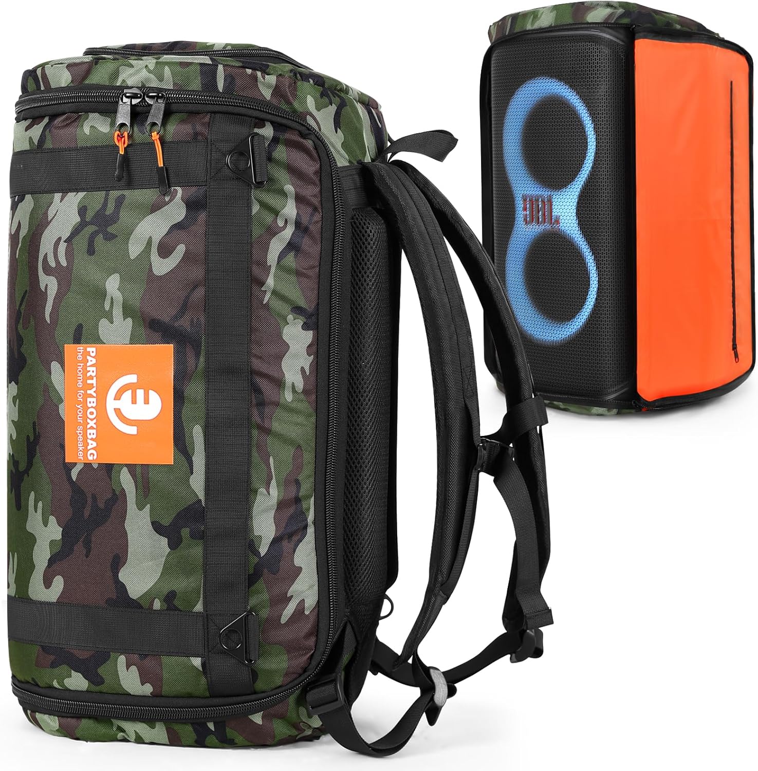 Speaker Bag Travel Case Replacement for JBL Party Box Series, Portable Speaker Carry Tote Bag Backpack for JBL PartyBox Club 120 Speaker (For JBL partybox 120 camouflage)