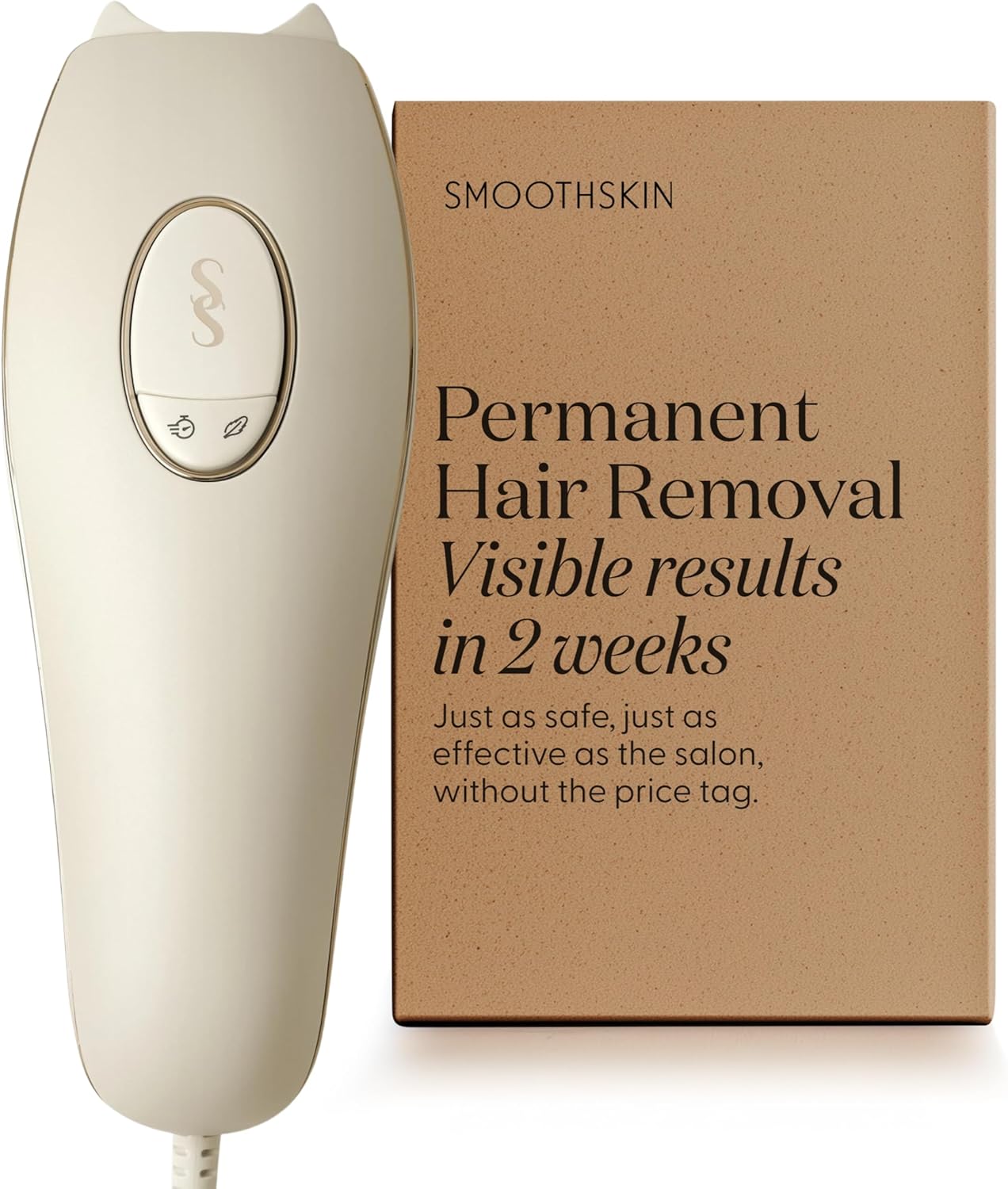 SmoothSkin Pure Adapt Champagne IPL Hair Removal Device, at-Home Laser Hair Removal for Women & Men, Visible Results in 2 Weeks, Safe for Face & Body, Long-Lasting Hair Reduction, Full Body Use