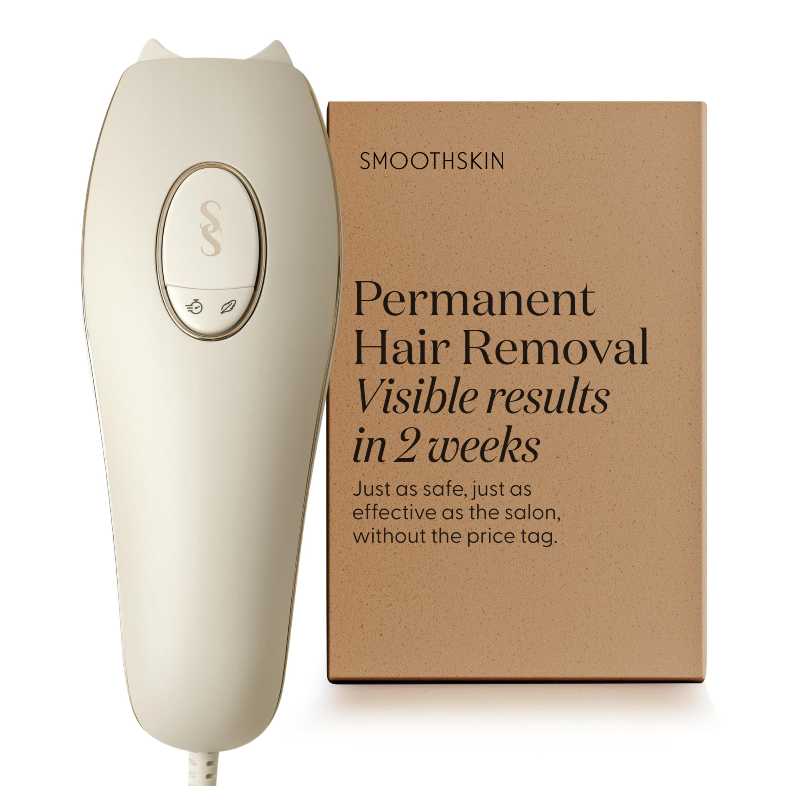 SmoothSkin Pure Adapt Champagne IPL Hair Removal Device, at-Home Laser Hair Removal for Women & Men, Visible Results in 2 Weeks, Safe for Face & Body, Long-Lasting Hair Reduction, Full Body Use