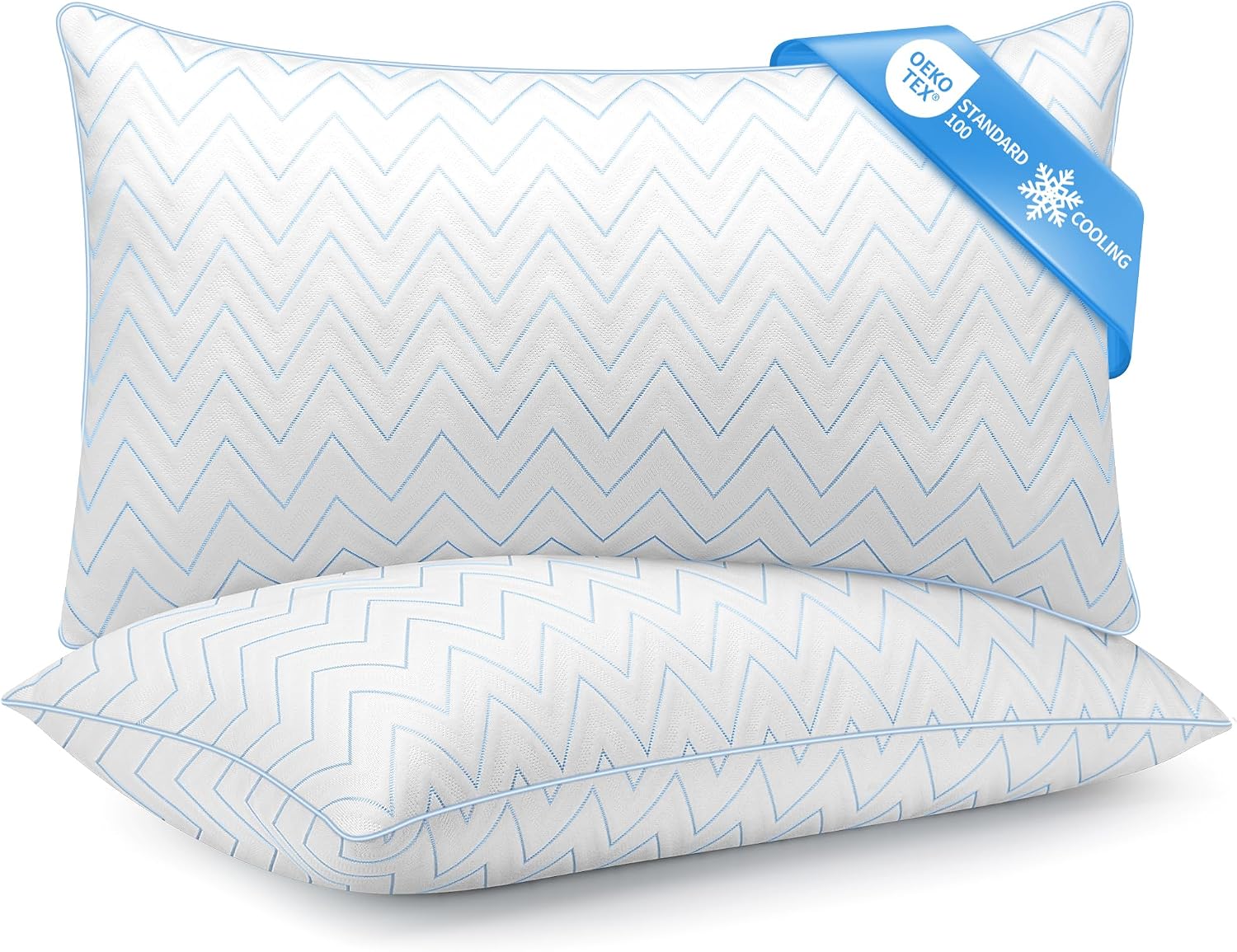 TESQ Cuscini Letto 50x70 cm Set di 2, Cuscino Morbidi e Traspiranti con Imbottitura in Fibra di Poliestere 70% 7D e 30% 1.33D, Comfort e Supporto Bilanciato per Tutte le Posizioni di Sonno