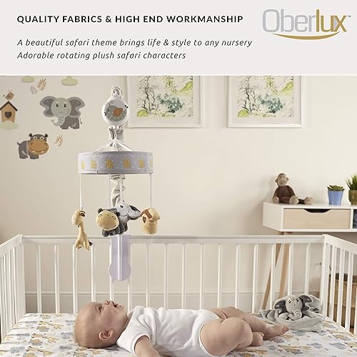 Miniatura 5 de Móvil musical para cuna de bebé, con temática de safari de animales de selva para cuna, chupete de bebé, juguetes para bebés, juguetes para cuna,