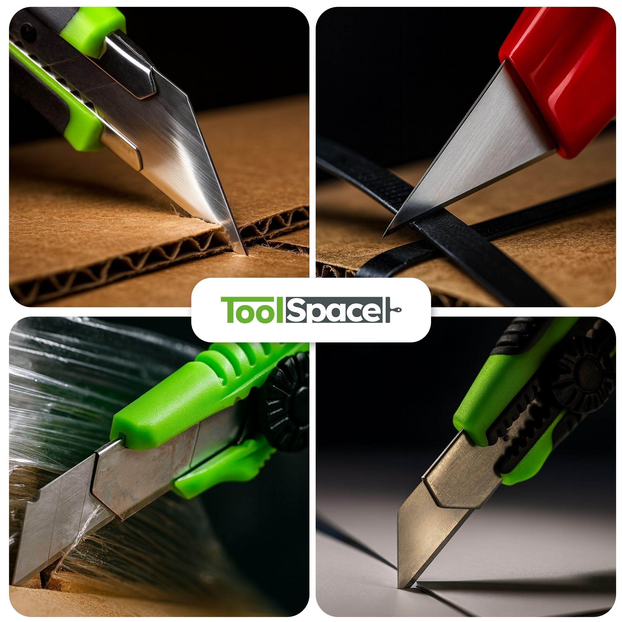 ToolSpace Lame Rechange pour Cutter Couteau Lames Sécable Segmentée pour Coupe Précise de Papier Carton Tissu Plastique Cuir et Autres Matériaux Acier Carbone Trempé Tranchantes – 18 mm Lot de 20