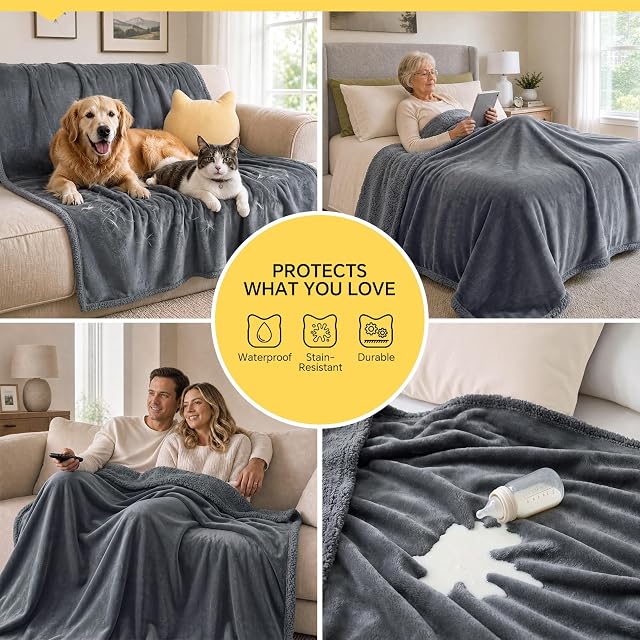 Foto 5 de 8 de luciphia Manta impermeable para mascotas, manta líquida a prueba de orina para sofá, cama, sofá