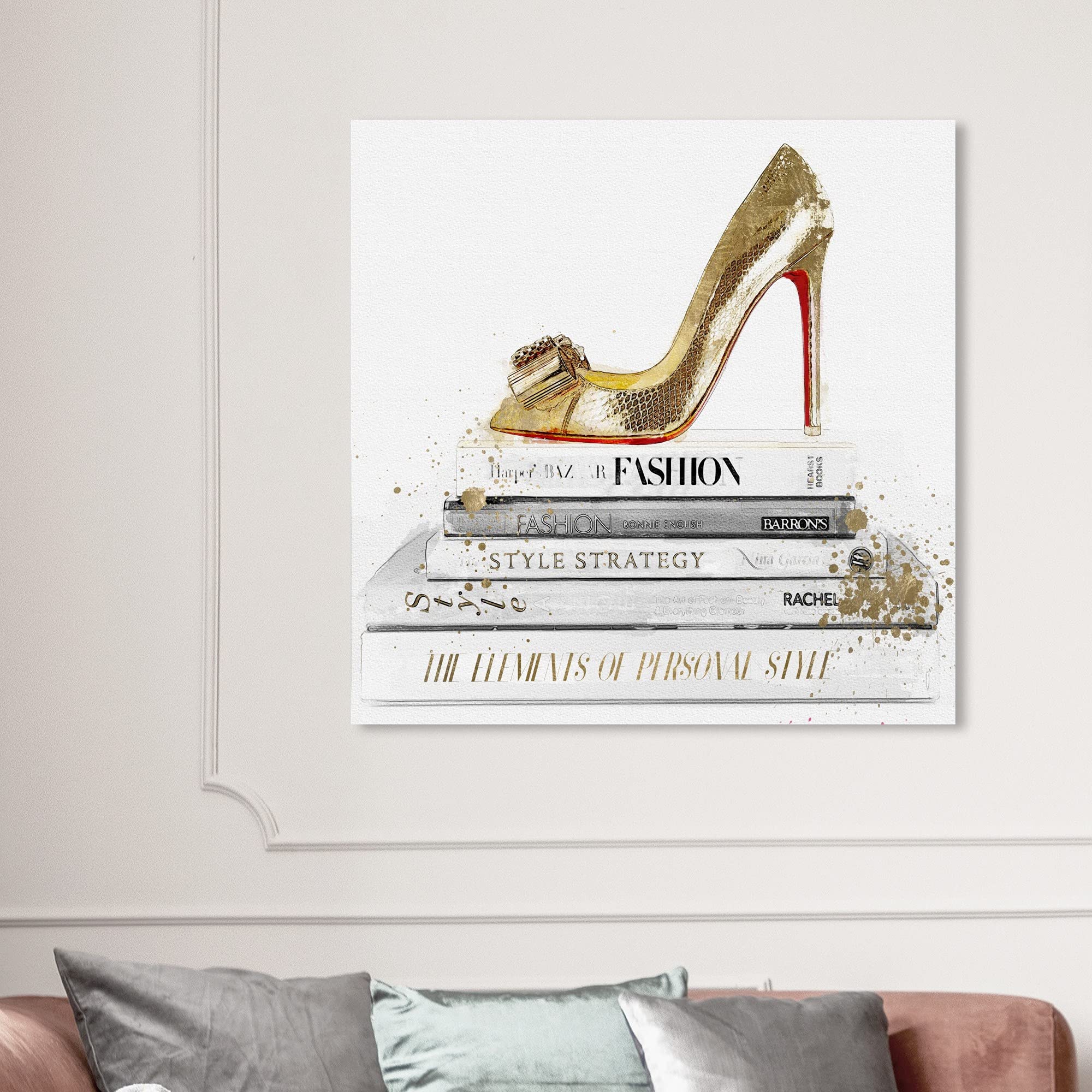 Amazon.com: Oliver Gal Gold Shoe and Red Sole, 40