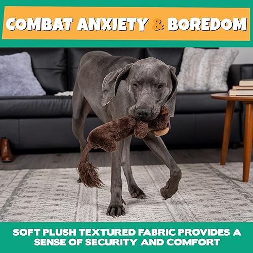 Miniatura 8 de Pet Factory Shake & Squeak Critter Tugz - Juguete de peluche para perro, seleccionado al azar, conejo o castor, talla única