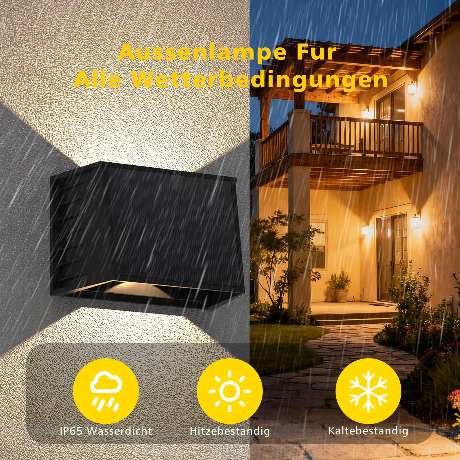 4 Apliques Solares Pared Exterior 3000K IP65