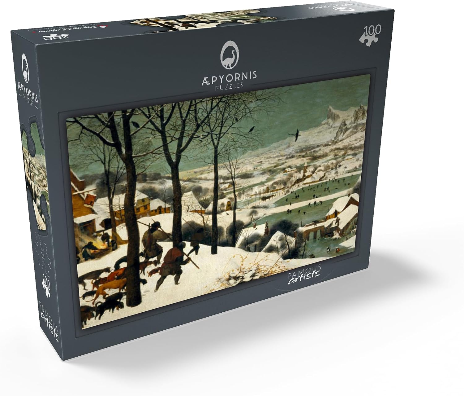 MyPuzzle Hunters in The Snow 1565 By Pieter Bruegel The Elder - Premium 100 Piece Jigsaw Puzzle for Adults