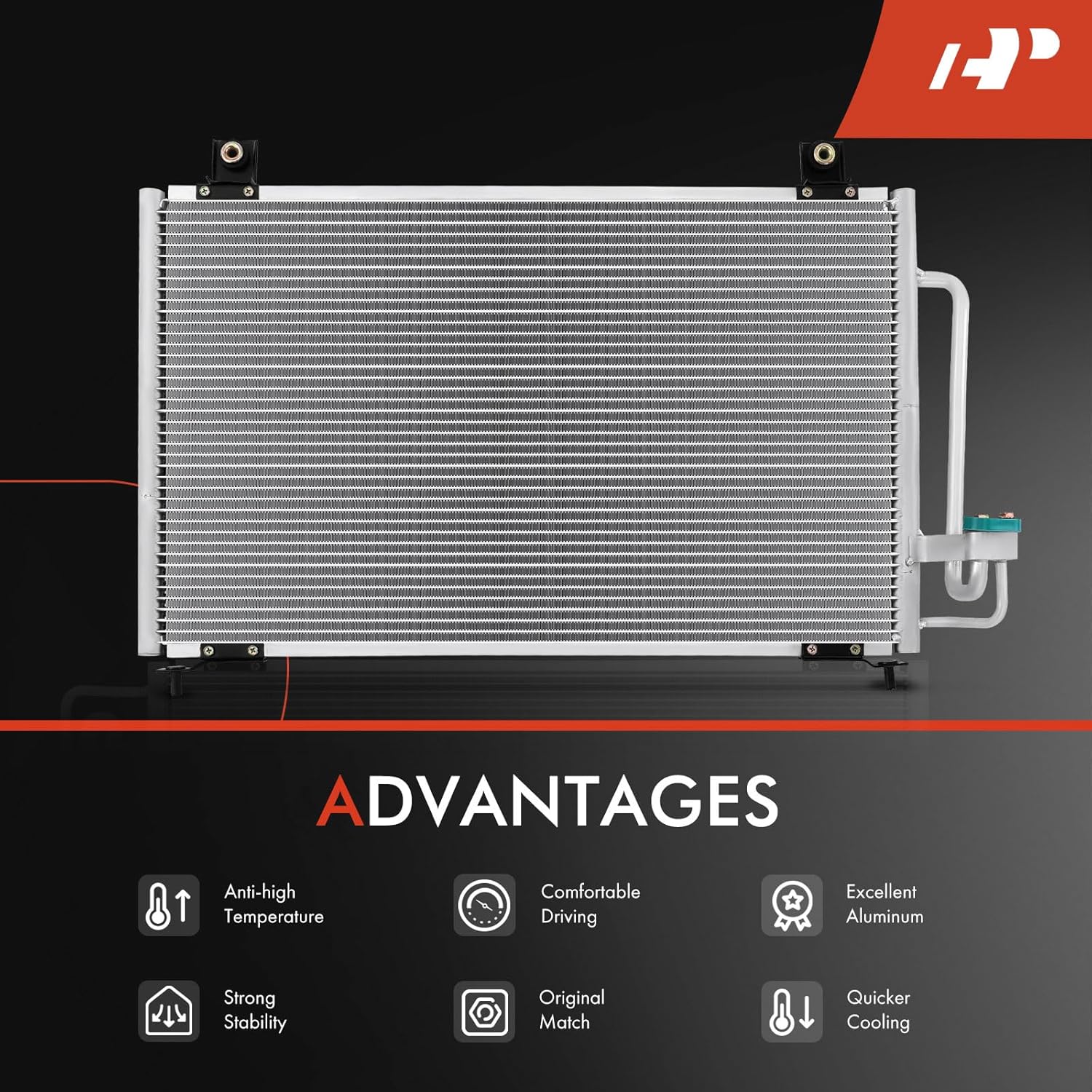 A-Premium A/C Condenser Replace# 0K30A61480E - Compatible with 2001-2002 Kia Rio L4 1.5L