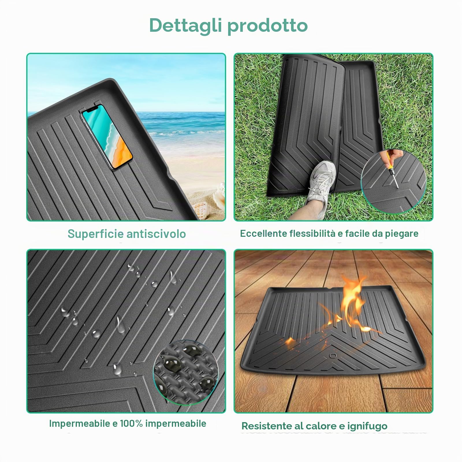 GAFAT MG 4 EV MG4 2023 2024 2025 Tappetino per Bagagliaio, Facile da Piegare, MG4 X Power Electric Tappetini in TPE Tutte le Condizioni Atmosferiche, Scansione Originale 3D, Bordo Alto [Superiore]