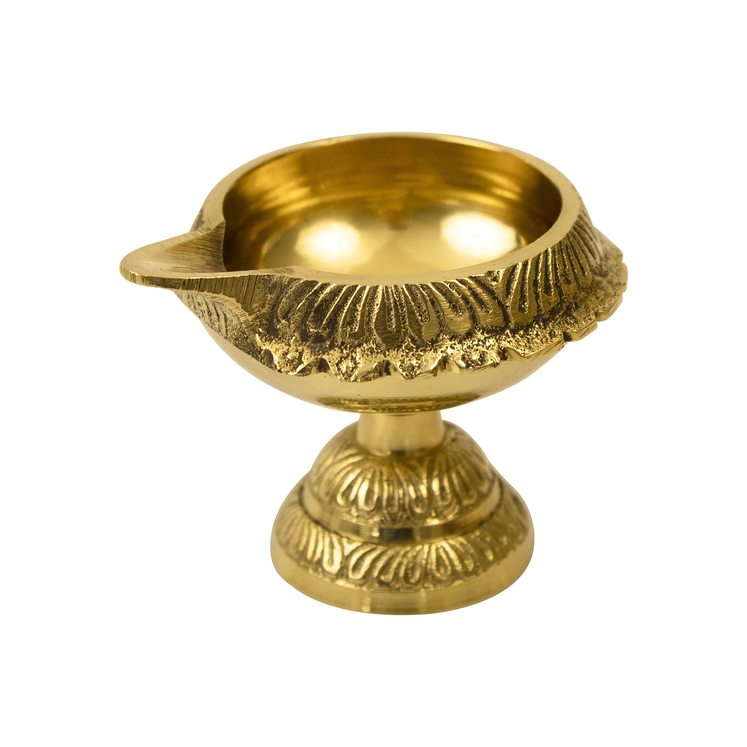 Traditional Brass Diya for Puja | Pooja Aarti | Arti Deepak Deepam Oil Lamp for Home Temple Puja Articles Decor Gifts- Kuber Stand (2)