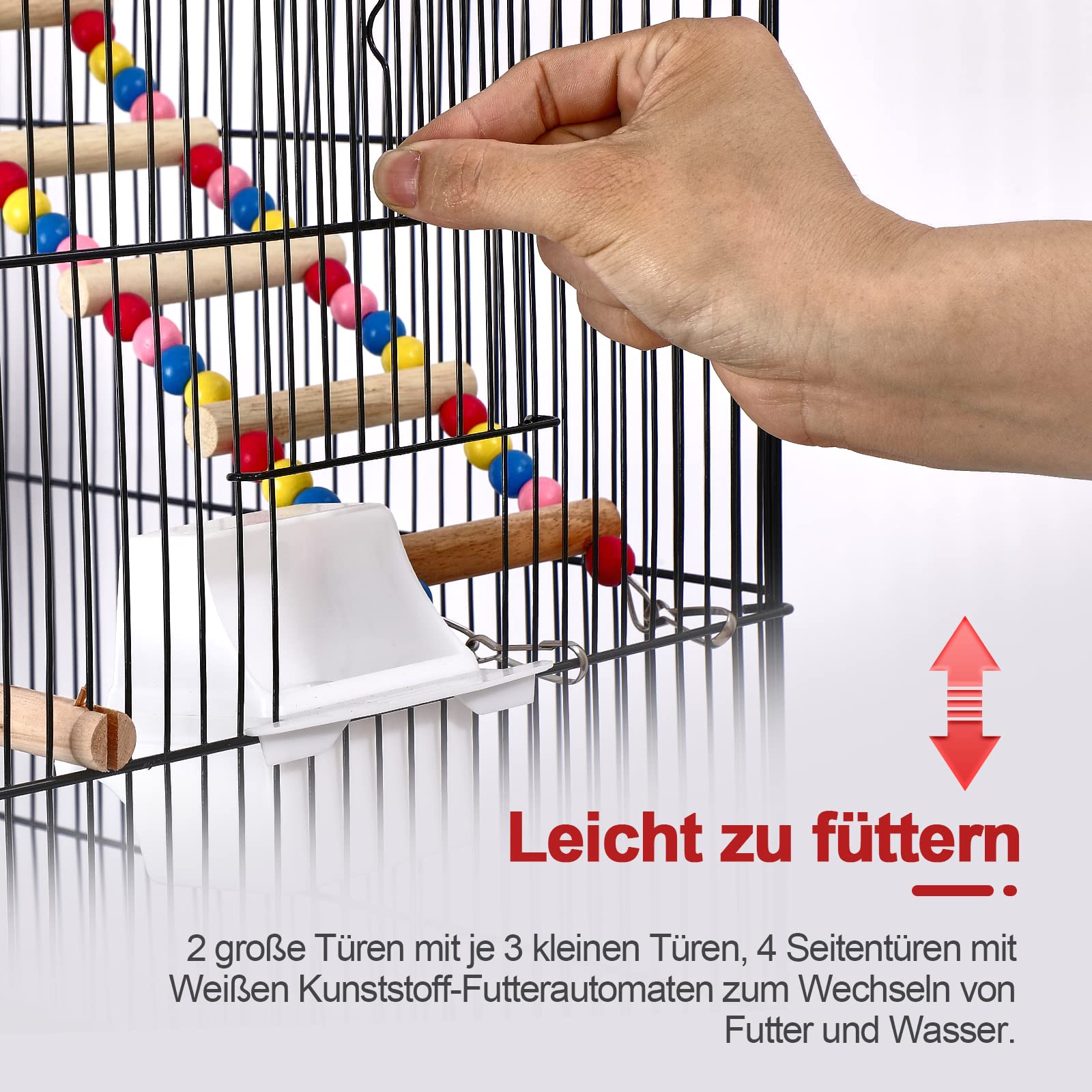 Vogelvoliere Metall Großer Vogelkäfig Wellensittich Käfig mit Vogelspielzeuge 46x35.5x99 cm(Typ A)