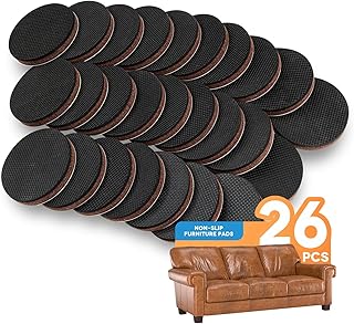 Non Slip Furniture Pads 26Pcs 2" Furniture Grippers Self Adhesive Non Skid Furniture Pads, Anti Slip Rubber Pads for Furni...