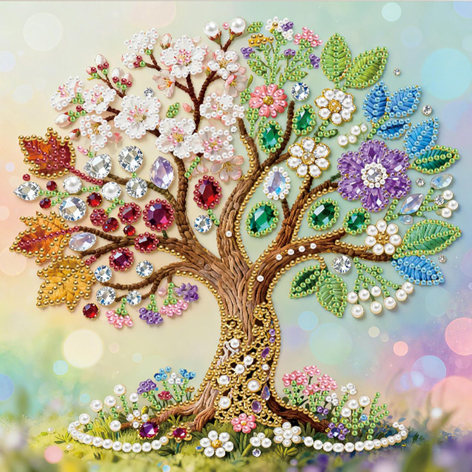 5D Pearl Painting Kits for Adults, 25x25cm DIY Pearl Gem Art Diamond Painting Kits for Beginners, Creativity DIY Pearls Dot Paintings, Home Decor Diamond Dots Paintings Gem Picture Arts Craft -ZZH230