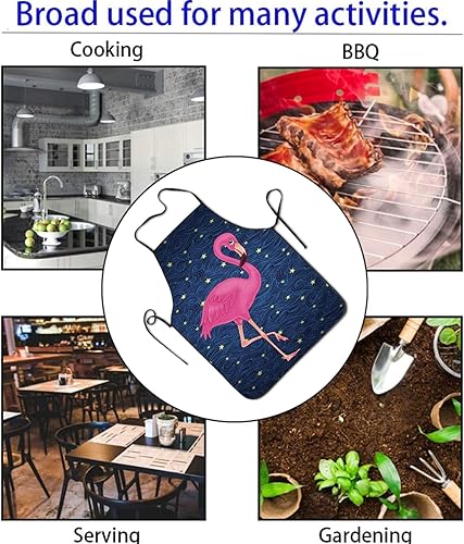 Miniatura 4 de YISHOW Delantal de cocina ajustable con lazos extra largos, delantal comercial para hombres y mujeres