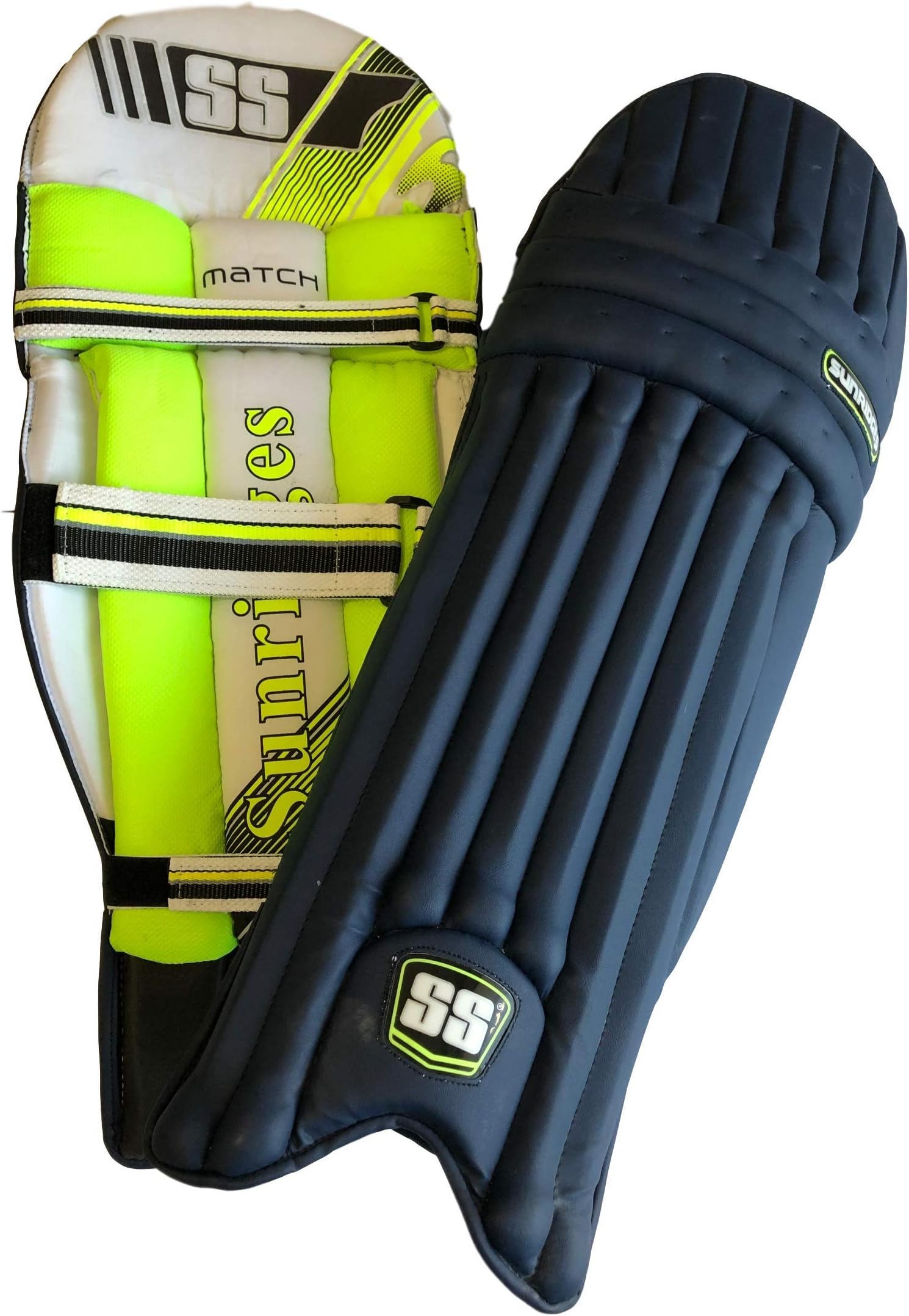 Cricket Match Premium Batting Leg Guards - Adult and Junior Size, Choice of Mulitple Colors (Navy, White, Black, Green, Royal Blue)