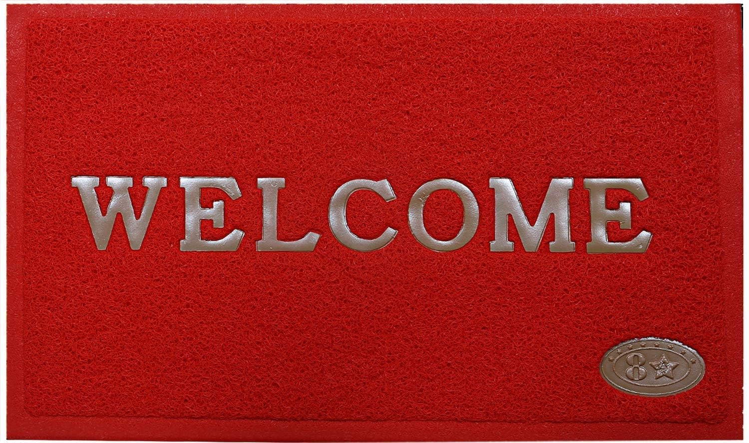 Kuber Industries Welcome Printed Modern Door Mat (Red, PVC, Standard) - Image 2 thumbnail