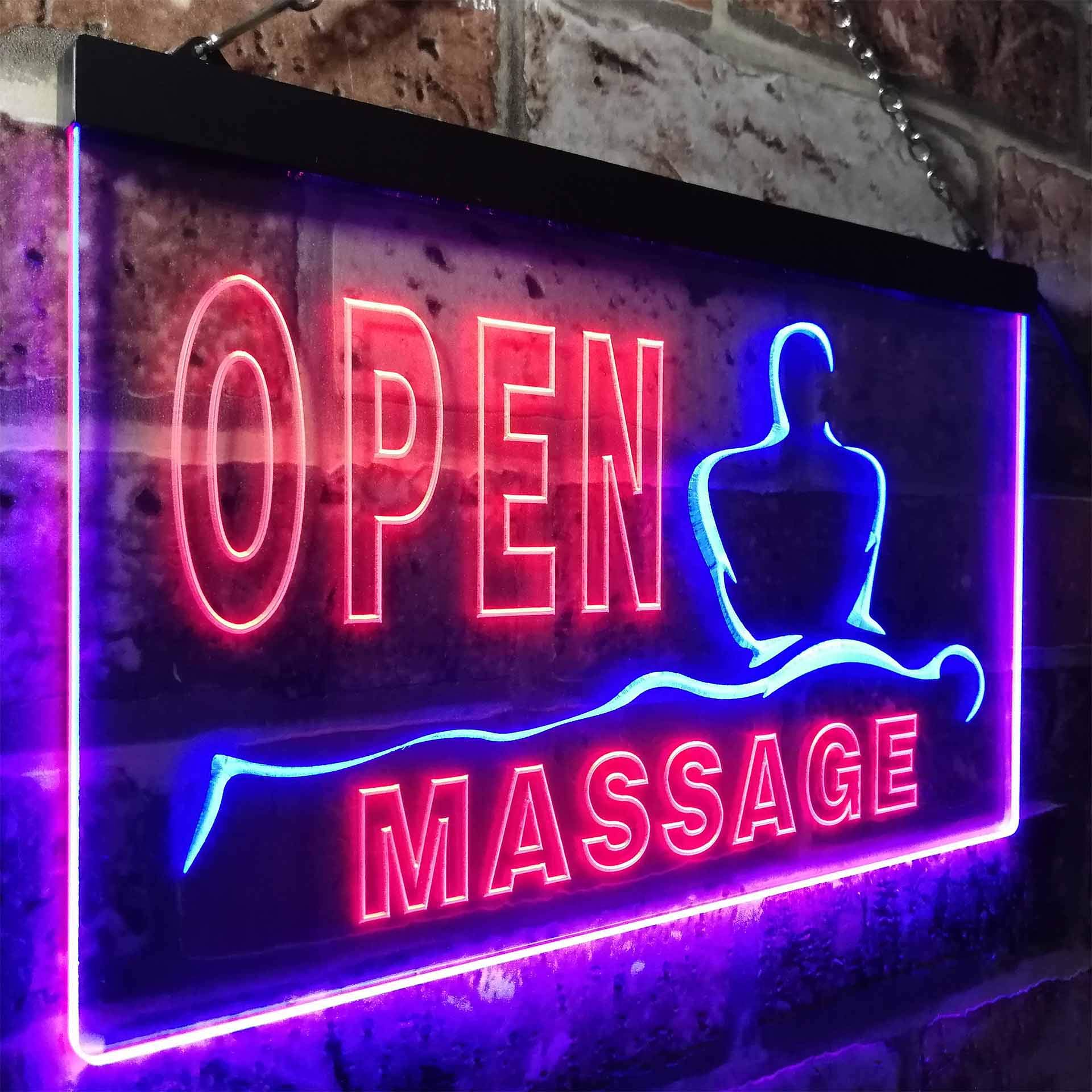 24x16 Inch Neon Light Open Massage LED Neon Sign - 24x16 Inch White ...