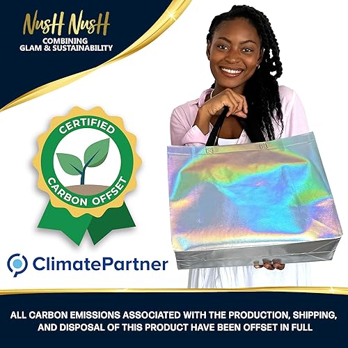 Miniatura 9 de Nush Nush Bolsas de regalo de oro rosa tamaño mediano  Juego de 12 bolsas de regalo reutilizables de oro rosa con asas  Bolsas de regalo de