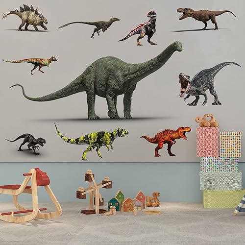Miniatura 5 de Calcomanías de pared de dinosaurio de gran tamaño, autoadhesivas, de dinosaurio, seguras y resistentes al agua para niños, adultos, dormitorio, sala
