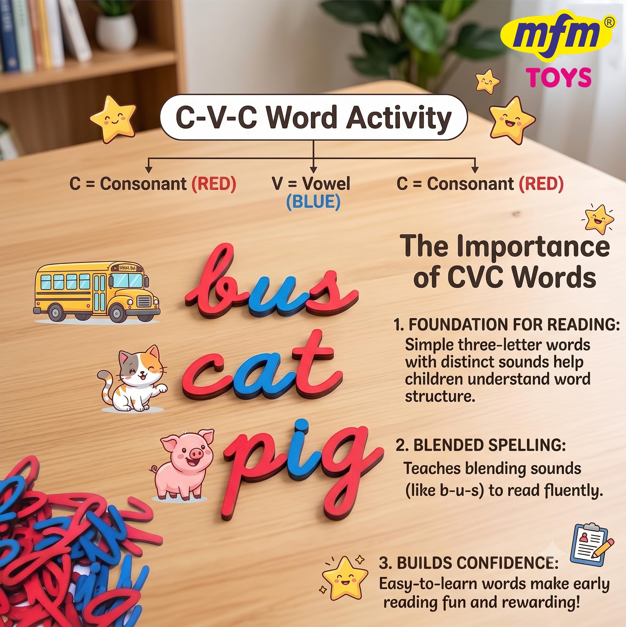 MFM Toys English Cursive Alphabets ~ 70pcs Lowercase Cutouts | Ages 4+ (Non Magnetic) 1
