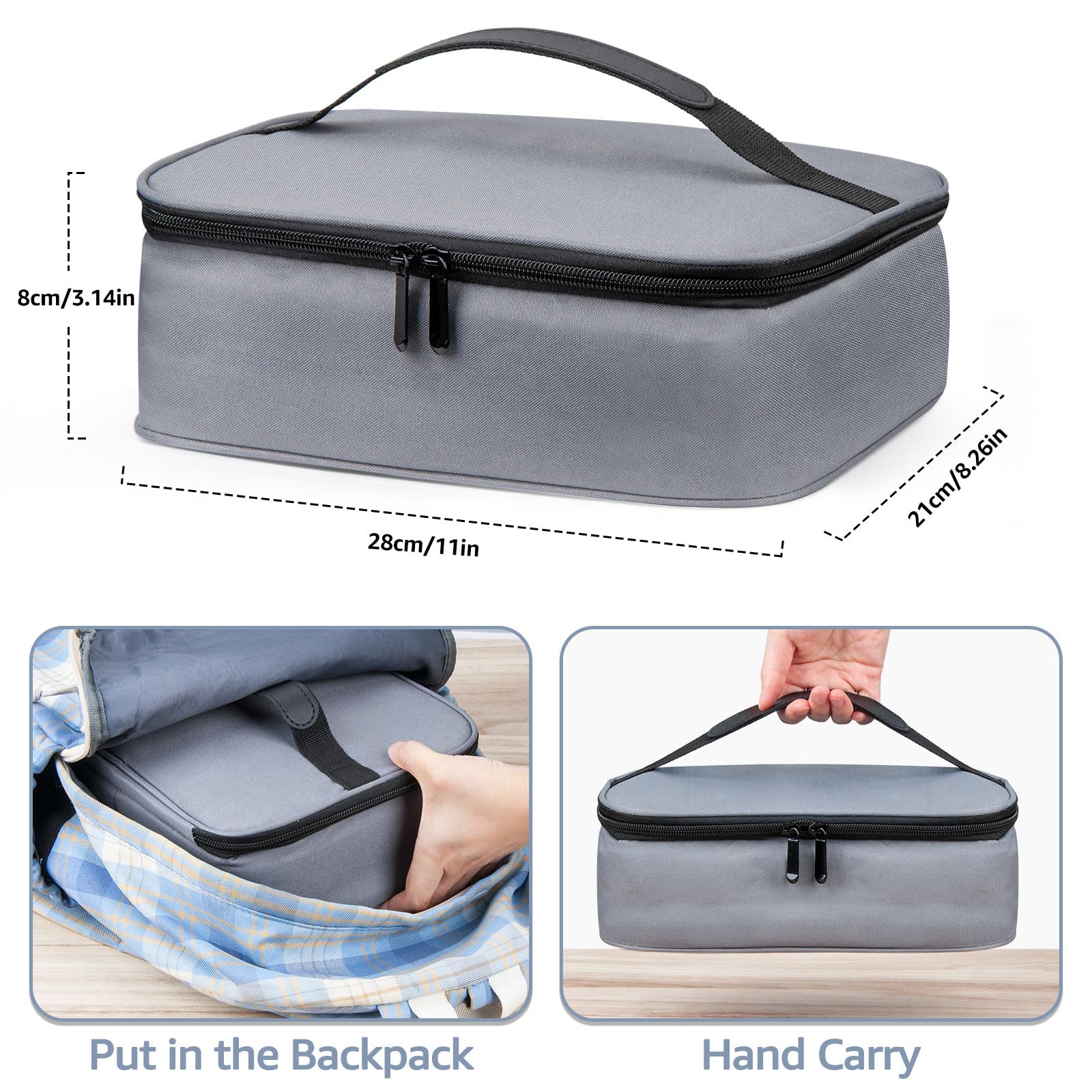 Petit sac à déjeuner Bento, sac à déjeuner isotherme pour hommes, femmes et adultes, sac isotherme portable, sac à déjeuner étanche réutilisable pour le travail, pique-nique, activités en plein air