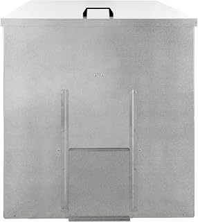 Monster Shop Coal Storage Bunker 350kg 520L Galvanised Steel Raised Metal Base Strengthening Bar Baffle Plate Waterproof Rust & Rodent Proof Wood Fire Sliding Door Hinged Lid Handle FREE Coal Shovel