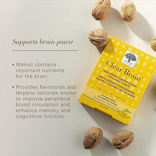 Miniatura 4 de New Nordic Tabletas transparentes para el cerebro, apoya la salud cognitiva normal y la memoria, con té verde y nuez, hecho en Suecia, 60 unidades
