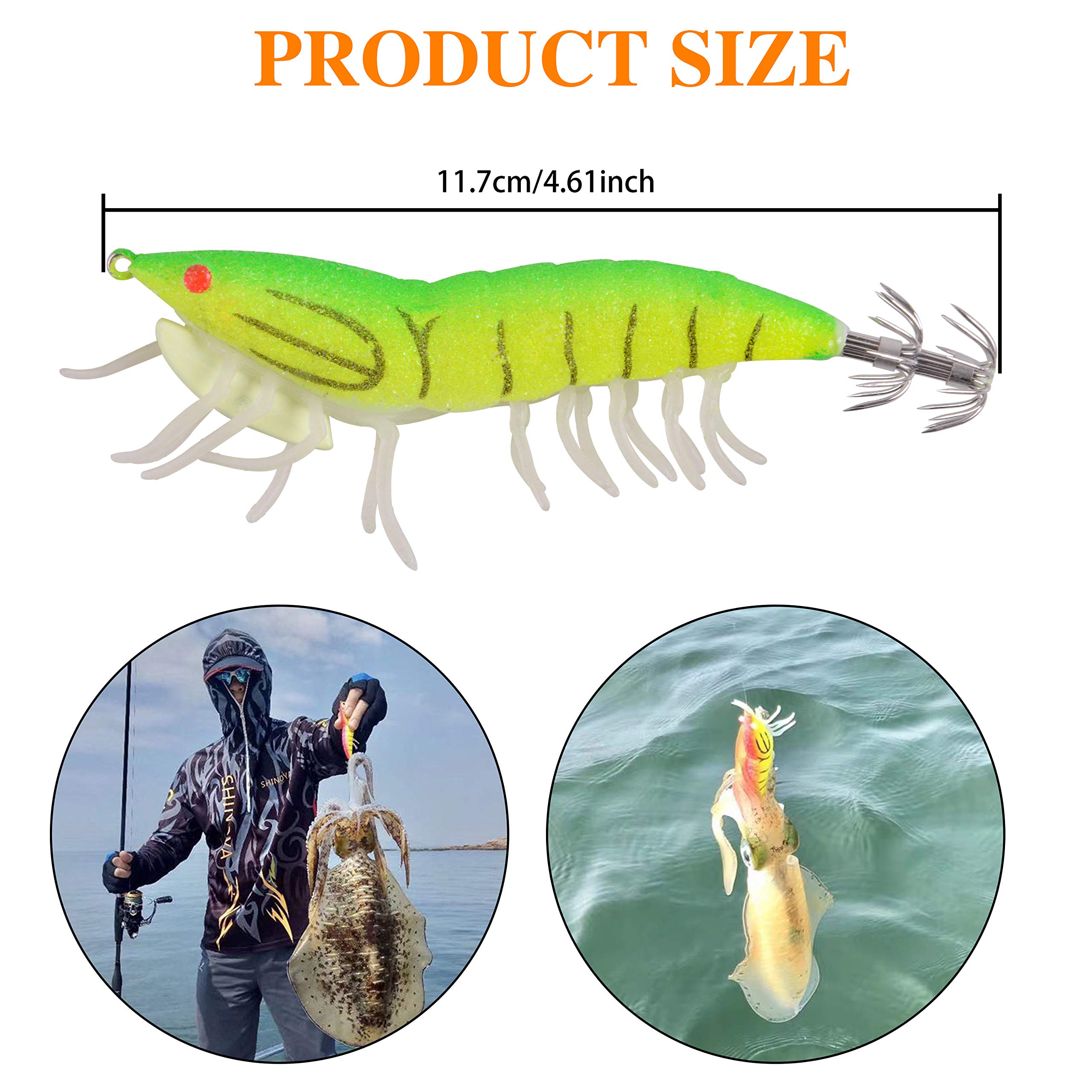 Goture Doux Leurres De Pêche Bait Crevette Lumineux en Plastique Artificielle Leurre De Pêche