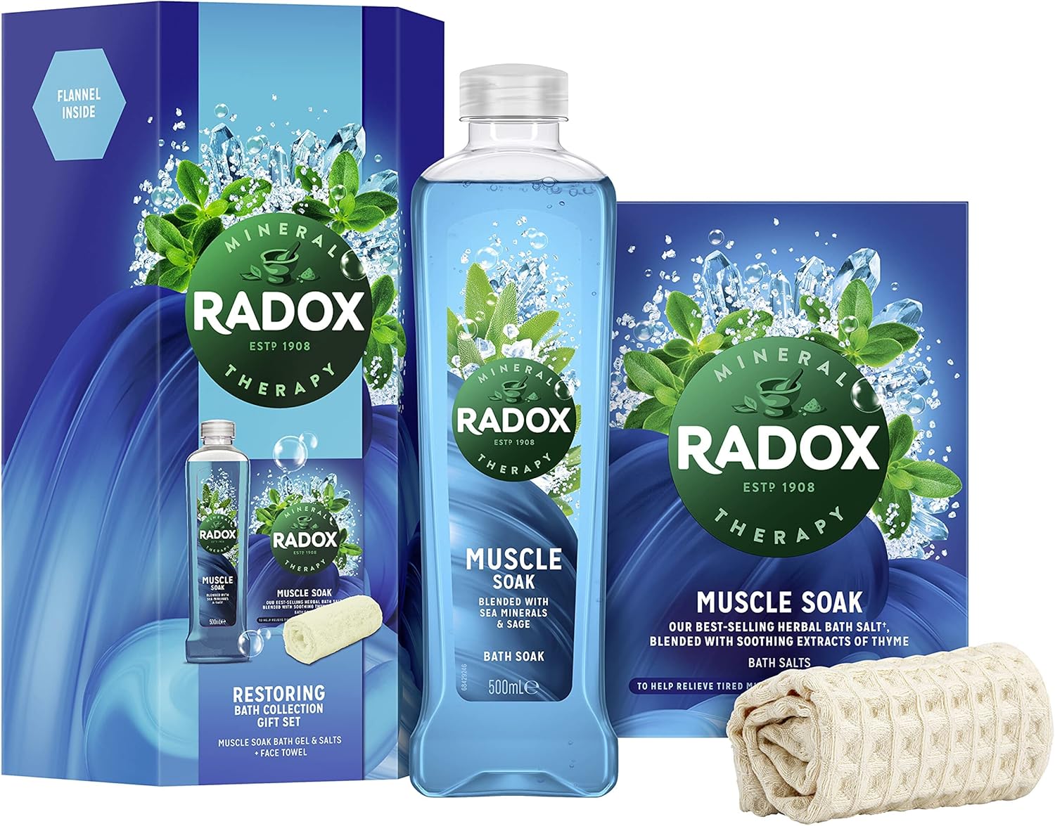 RADOX Restoring Bath Collection with a RADOX face towel Gift Set for a