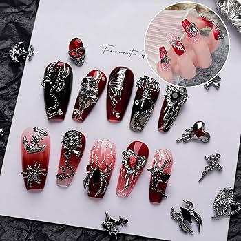 C様　ネイルパーツ Amazon.co.jp: Chisafly ネイルパーツ パンク クロス 十字架 蛇