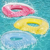 PuppyuWill 3-Pack Adult Pool Floats: 52x38" Minimalist 3-in-1 Chair Hammock Drifter, Stable U-Shaped Lounge with Mood-Boosting Colors for Pool Lake River