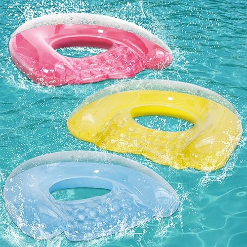 Paquete de 3 flotadores de piscina para adultos, diseño minimalista para silla de piscina, 46 x 36 pulgadas, colores que aumentan el estado de