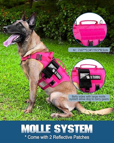 Miniatura 5 de PETNANNY Arnés táctico para perros, chaleco de servicio para perros de razas grandes, panel de gancho y bucle para parches para perros de servicio,