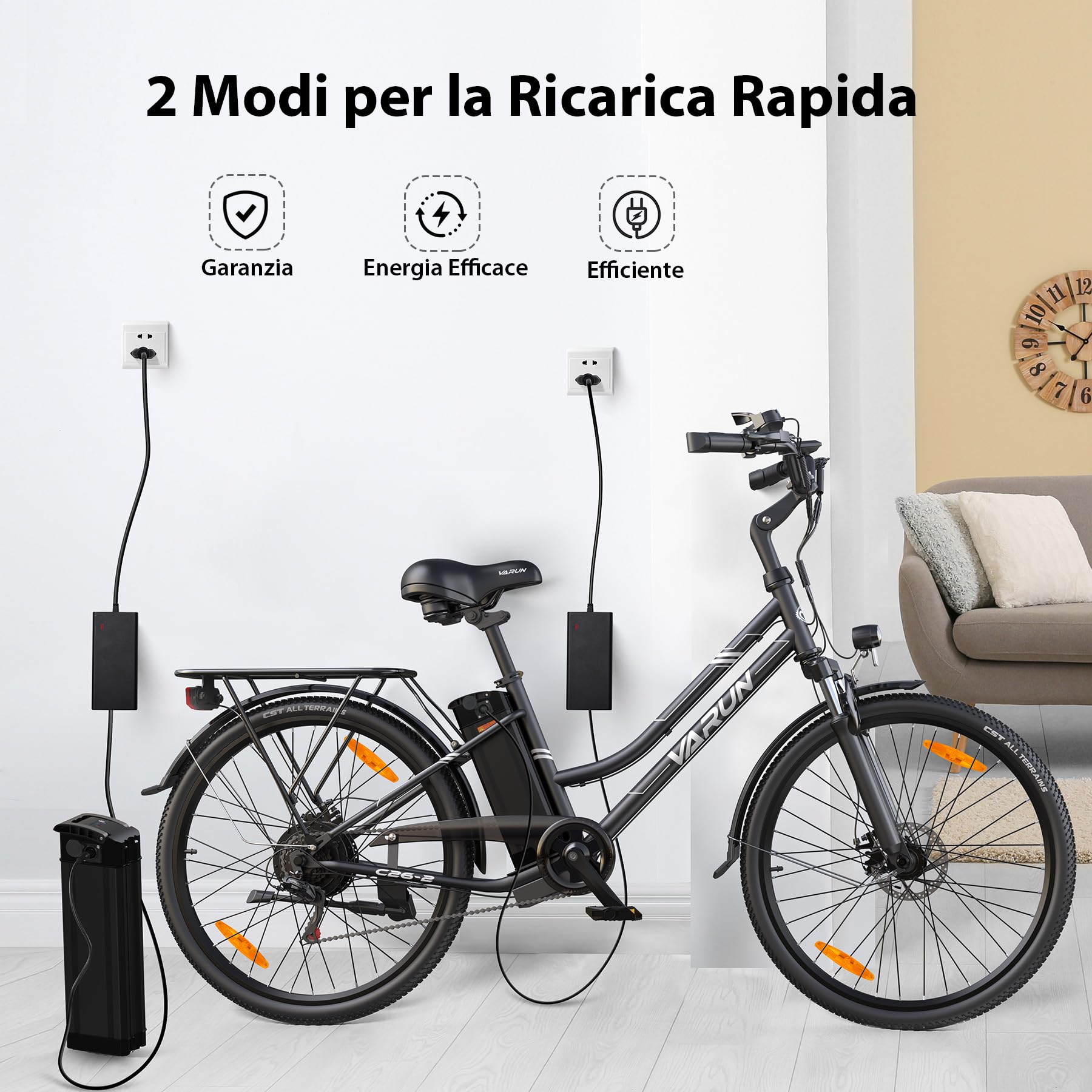 Bici Elettrica Donna Bici Elettrica VARUN 26'' Con Batteria 48V