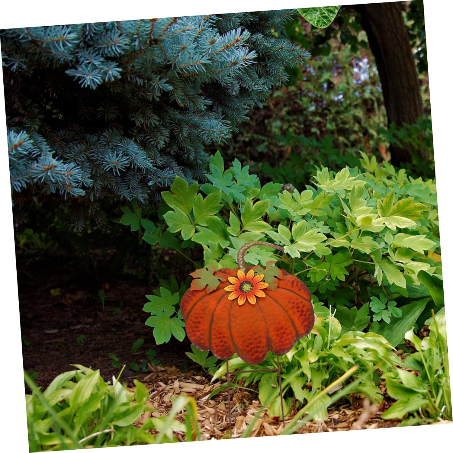 Thanksgiving Sign Pumpkin Shape Lawn Stake Outdoor Garden Decoration with Stake for Courtyard Festive Autumn Decor