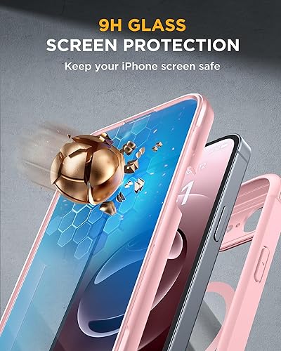 Miniatura 568 de Miracase Glass Series - Funda magnética para iPhone 15, compatible con MagSafe, de cuerpo completo, protector de pantalla de vidrio 9H integrado