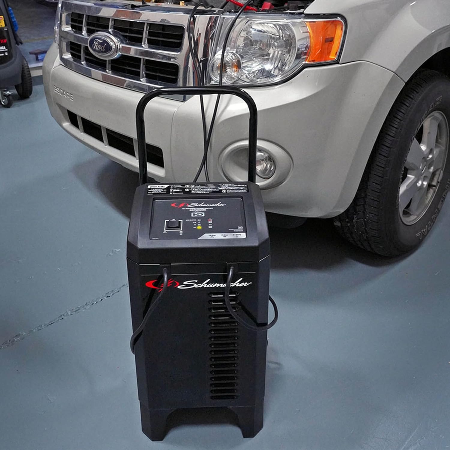 Schumacher Electric Wheeled Automatic 6A Car Battery Charger and 150A Engine Starter, 4-in-1 Solution, Maintainer, 20A Boost, for 12V Automotive and Marine Batteries, SC1364