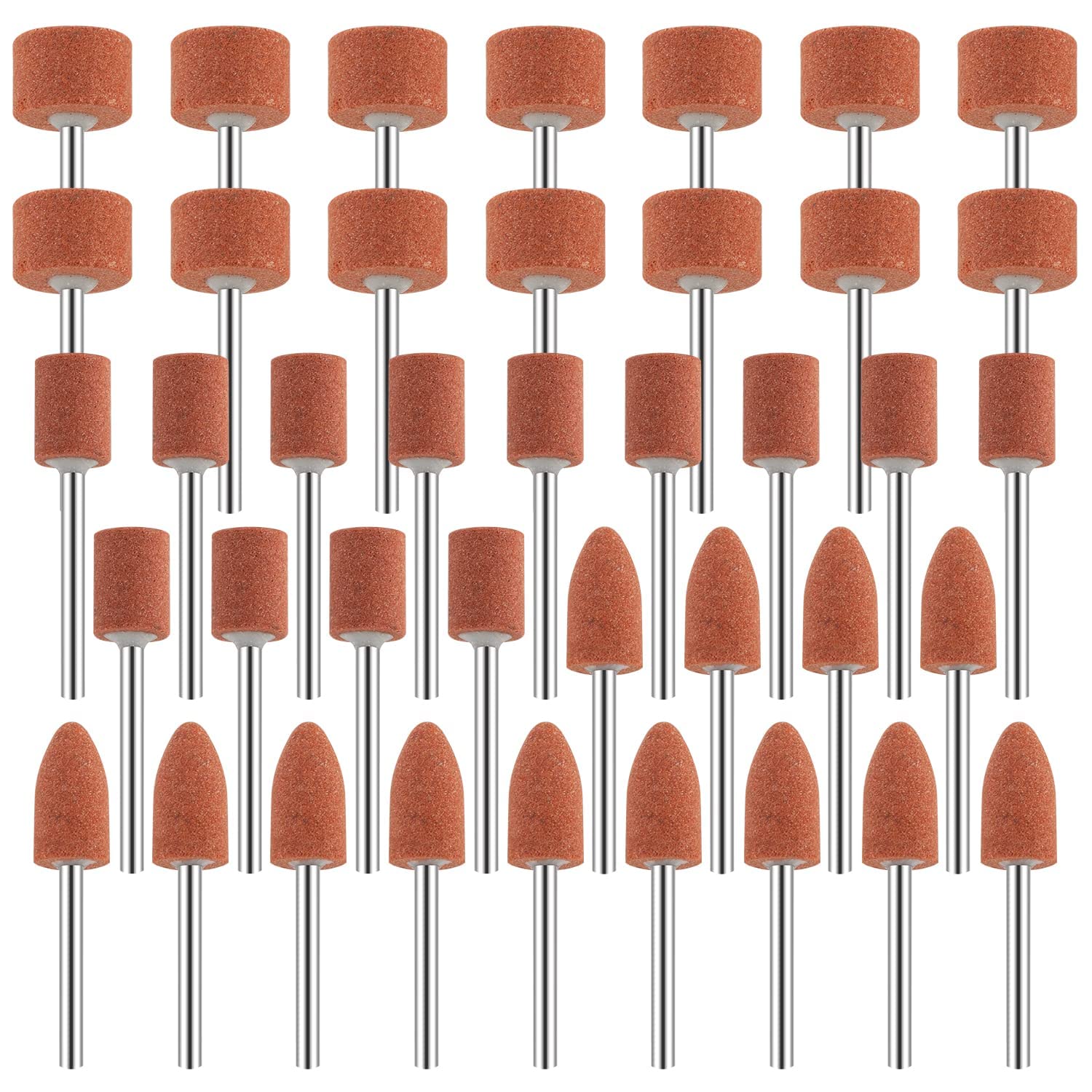 Sanding Bits for Dremel Rotary Tool, Grinding Stone Sanding Drill Bits with 1/8" Shank, Aluminium Oxide Tough Enough to Metal Rust Removal/Smoothing/Sharpening, Different Shape Meet More Needs,