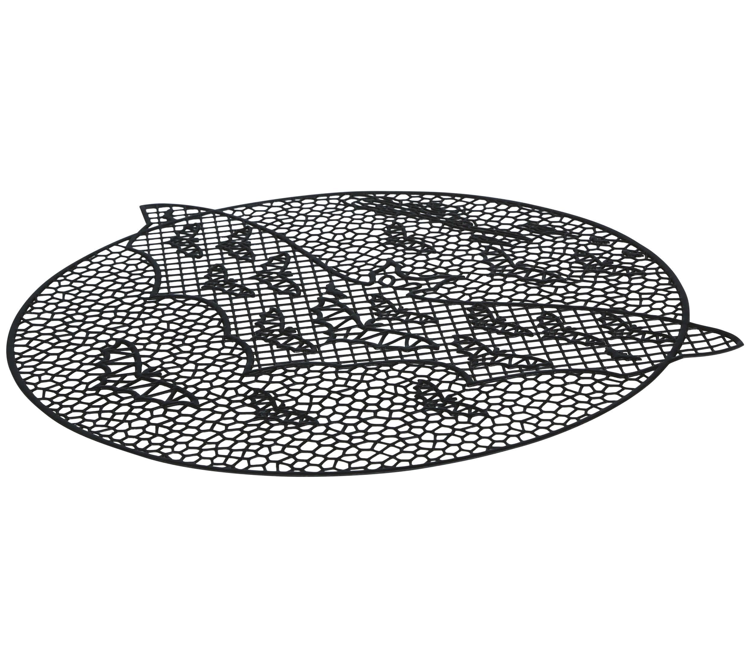 FIESTAS GUIRCA | Black Bat Placemat (15.7 in) - Table Decoration for Spooktacular Halloween Parties - Ideal for Frightening Celebrations - Black