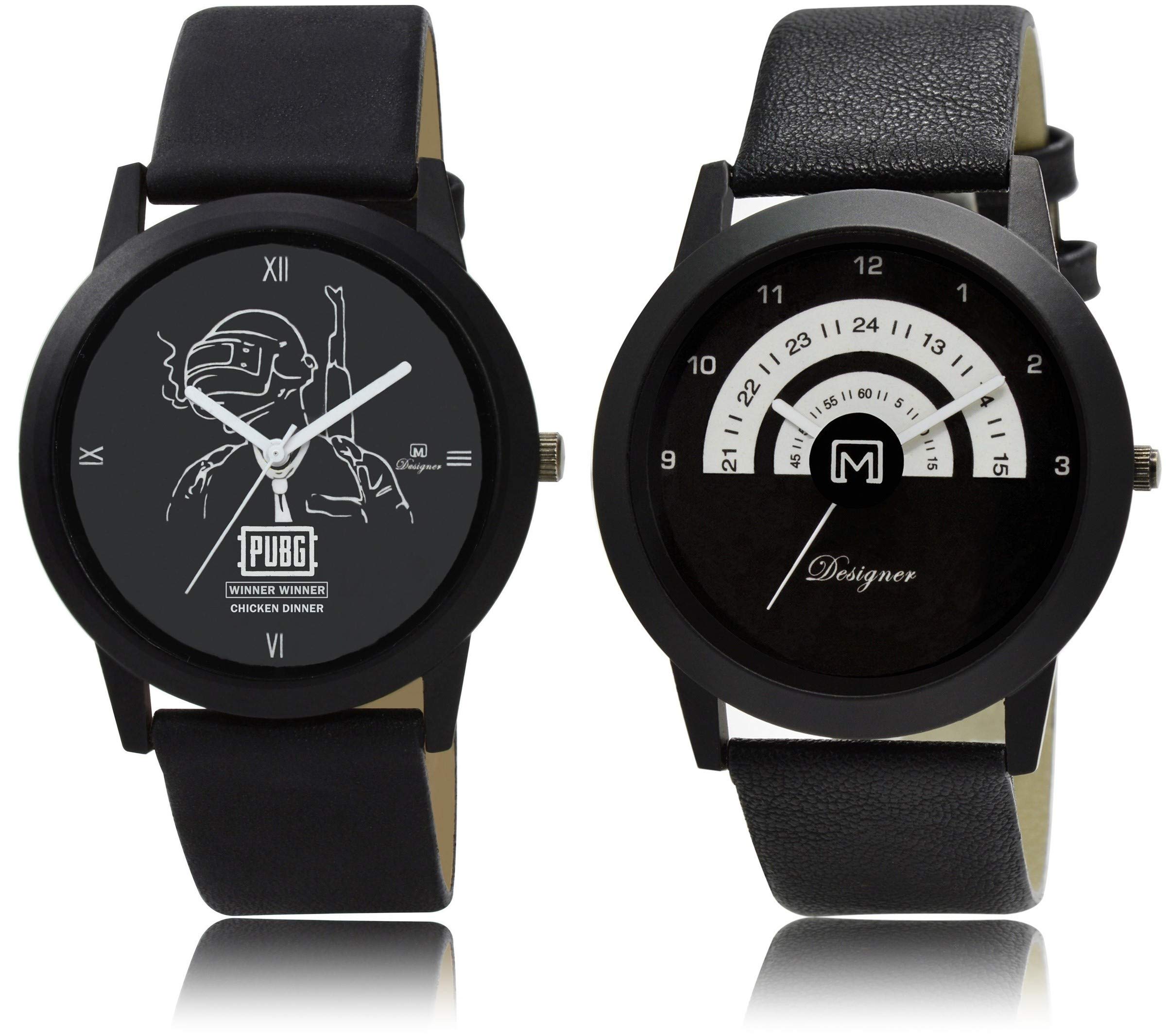 OM DESIGNER PUBG black round shaped combo pack 2 watches for mens & boys #2236 (B07PH1PN4Z) Amazon Price History, Amazon Price Tracker