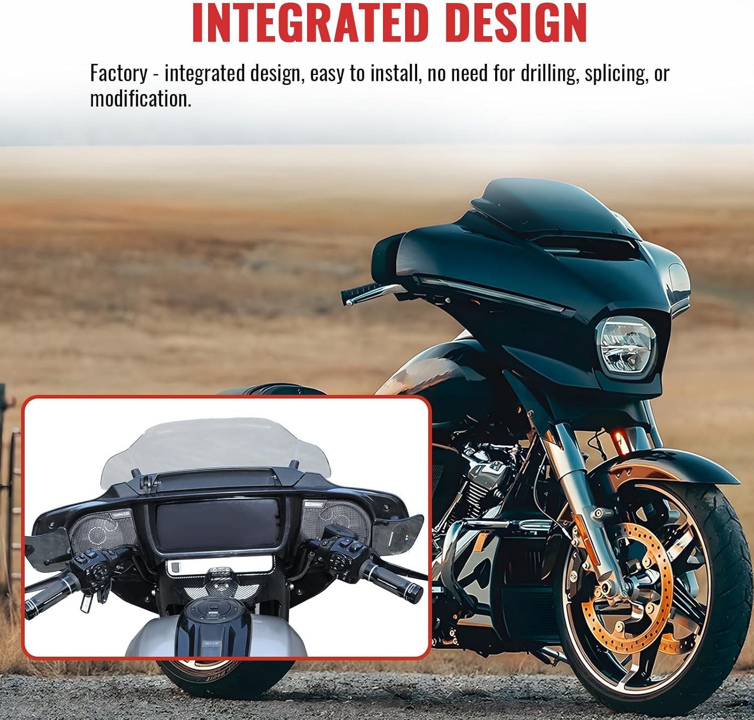Front Inner Fairing for Street Glide 2024, Black Inner Fairing Cowl Speedometer Speaker Cover for Harley Street Glide FLHX 2024-2025, CVO FLHXSE 2023-2025,FLHXU 2025 Accessories