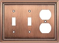 Vista 111 de Henne Bery Sunken Pearls - Placa de pared decorativa resistente para interruptor, cubierta para tomacorrientes (doble dúplex, níquel satinado)