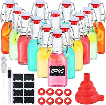 Amazon.co.jp: Mrhuazhai スイングトップガラスボトル 15個 4オンス Amazon.co.jp: Mrhuazhai スイングトップガラスボトル 15個 4オンス