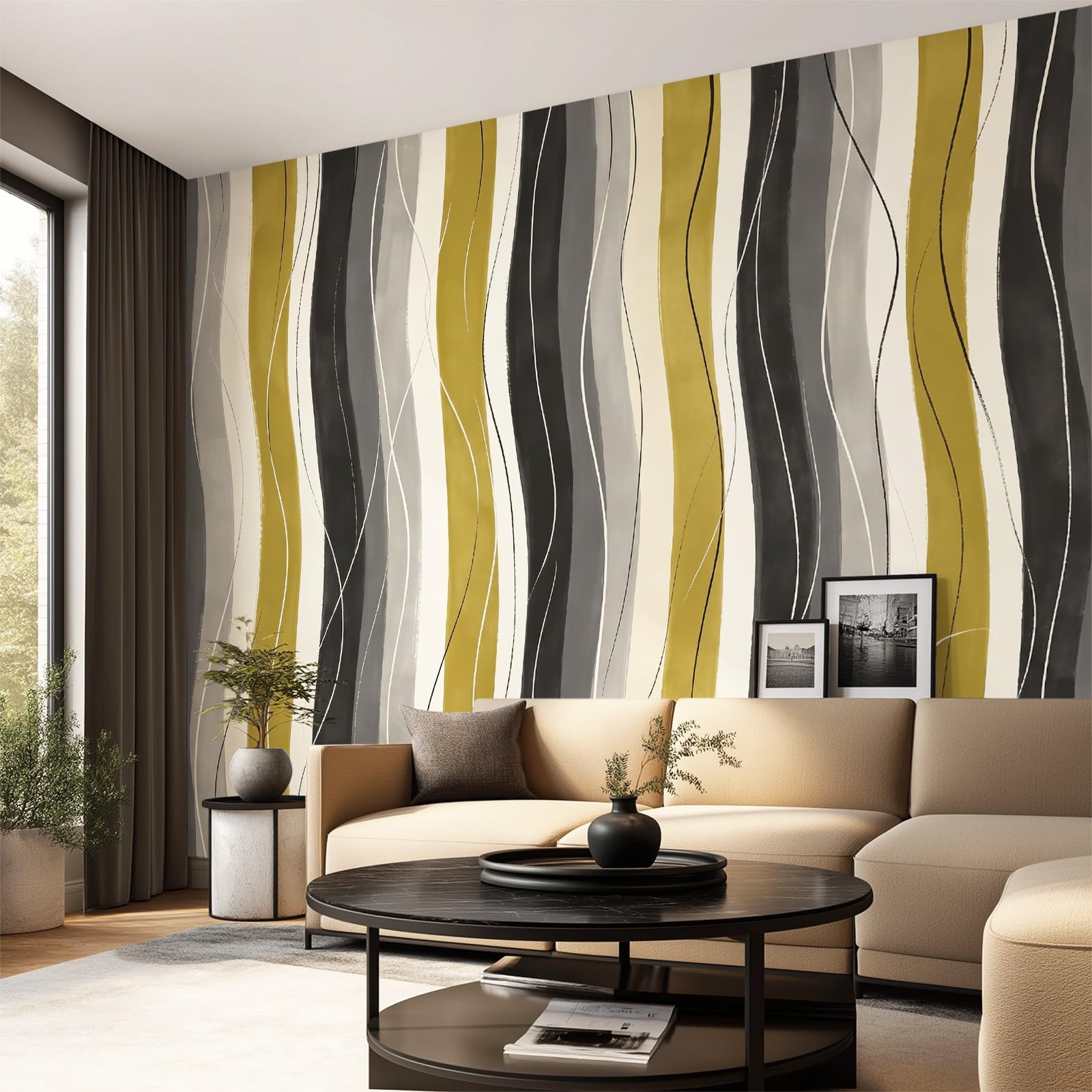 Tapete Modern Abstrakt Fototapete Welle Gestreift 400 x 280 cm Vliestapete