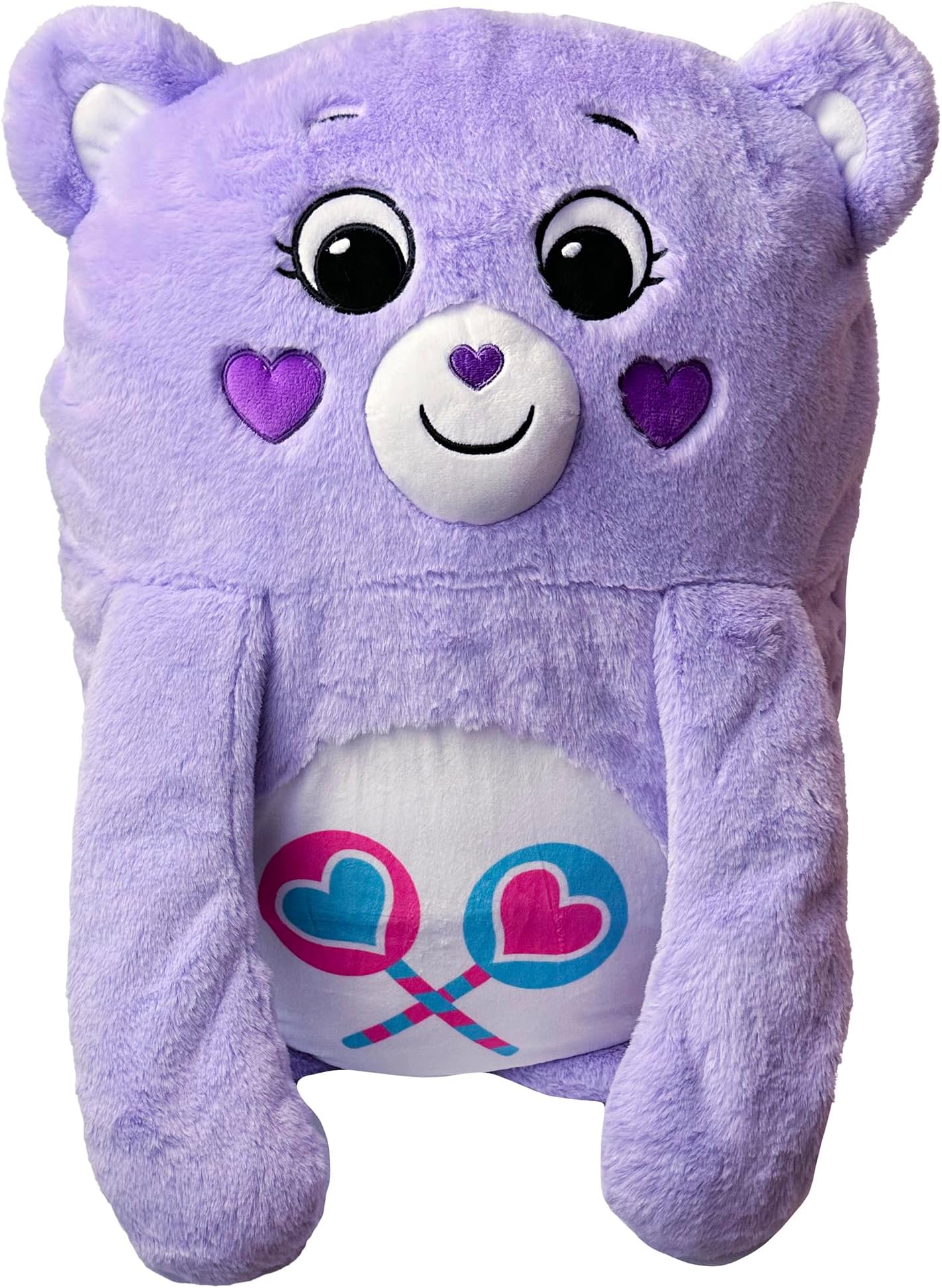 Happy Nappers: Care Bears Pillow Pocket Pal - Share Bear - Plush Character Pillow Case, Animal Cover w/Weighted Paws, Soft Huggable Companion, Kids