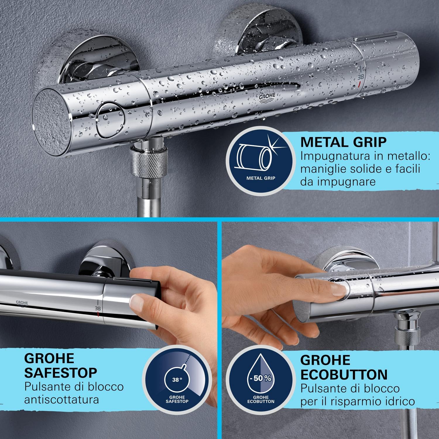 Grohe Precision Get Miscelatore termostatico per doccia, 34856000