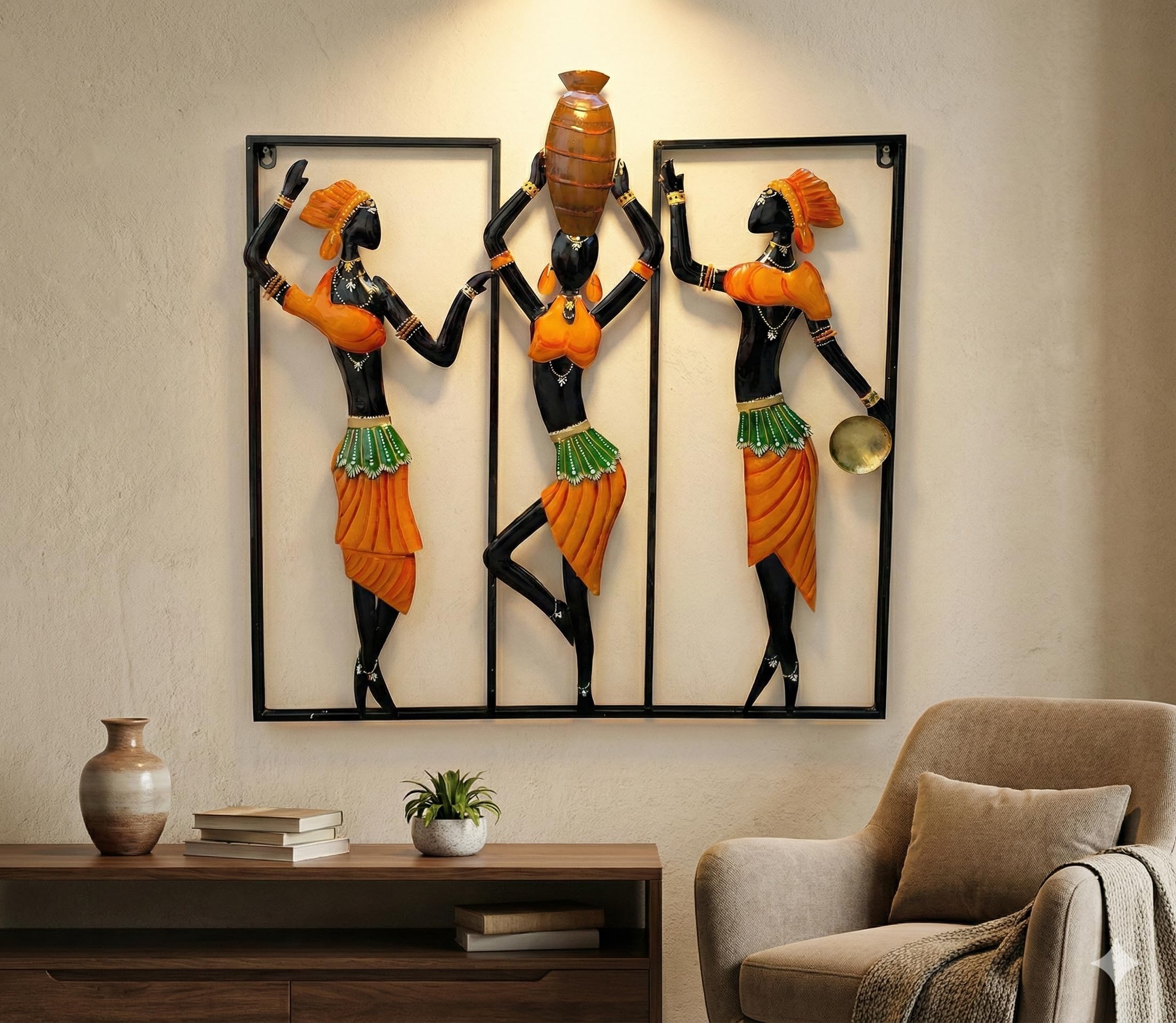 アート・デザイン・音楽 Styles of Living by Isa Vercelloni Anshika International African Tribal Art Wall Decor Frame with Led