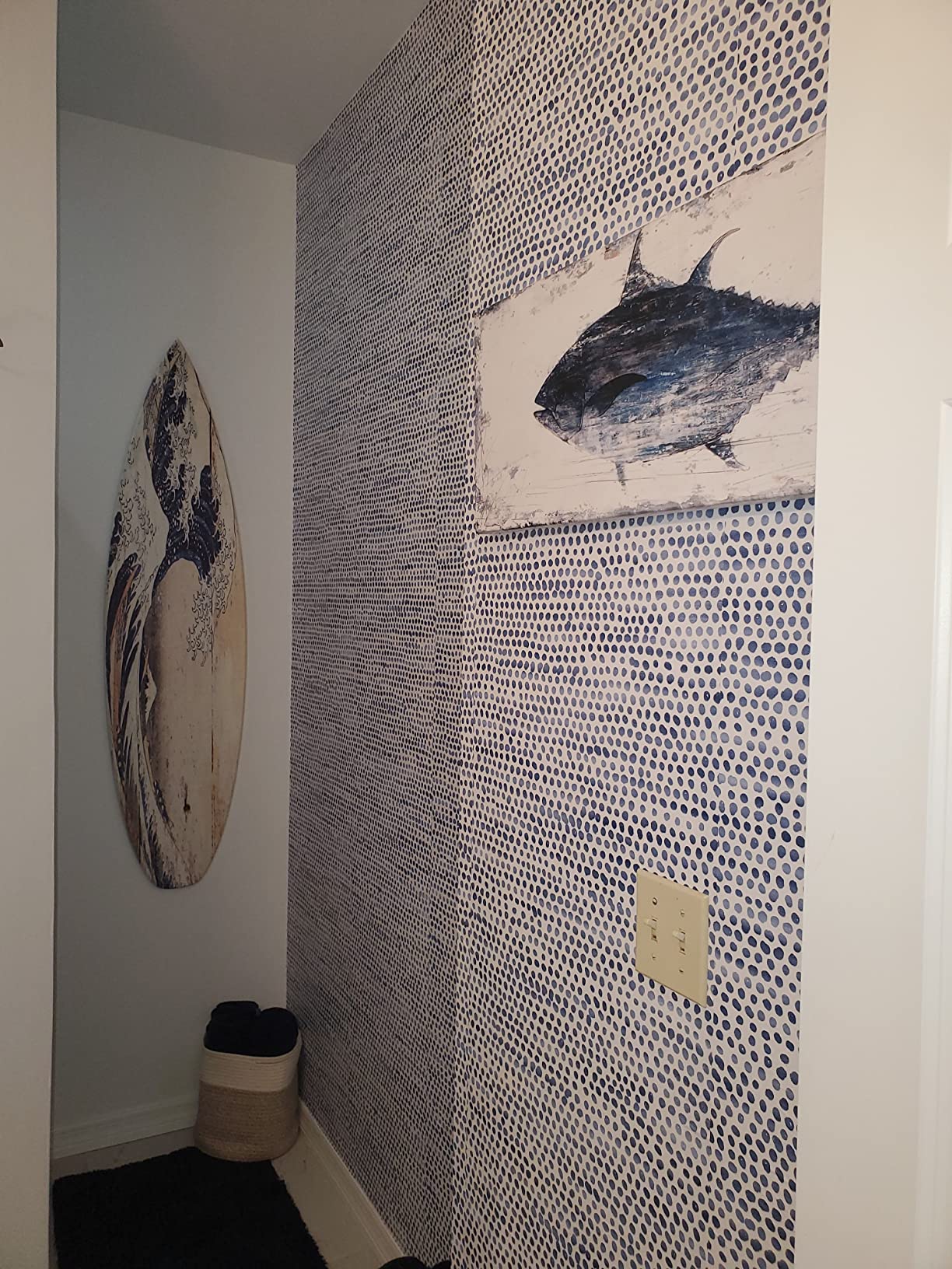 6/mo Finance Tempaper Blue Moon Moire Dots Removable Peel and Stick