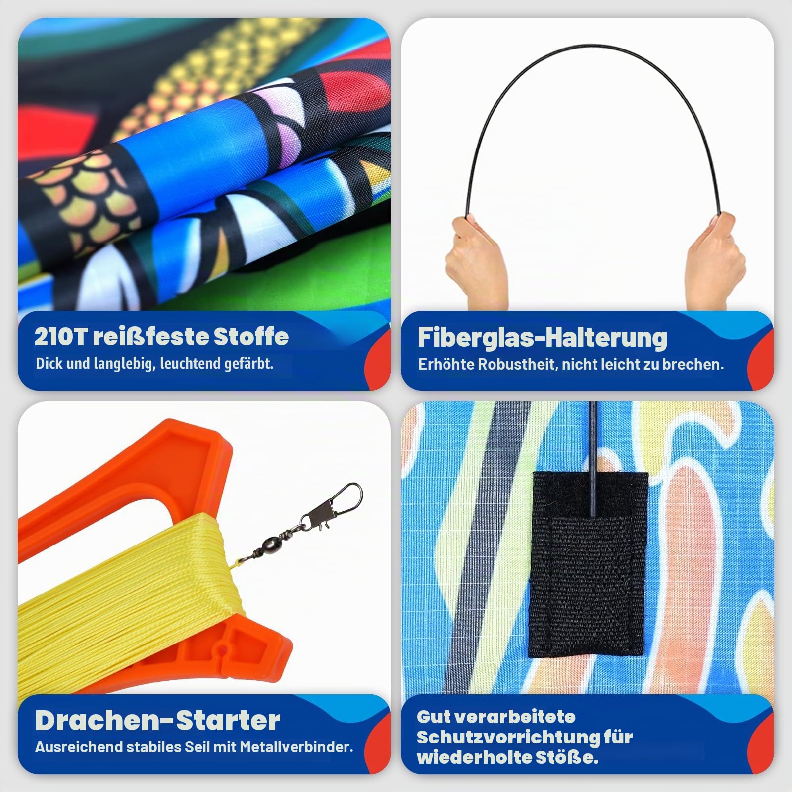 SGftre Dragon Drachen für Kinder im Alter von 4-8 Jahren, Große Einfache Flieger mit Schnur und Griff Spielzeug, Extrem Einfach zu Fliegen für Erwachsene und Kinder.