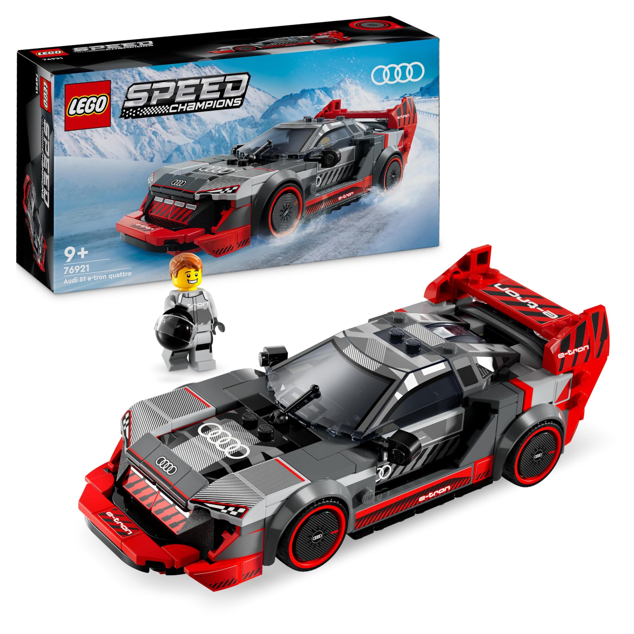 LEGOSpeed Champions Audi S1 e-tron quattro Race Car Toy Vehicle, Buildable Model Set for Kids, Playable Display Gift Idea for 9 Plus Year Old Boys and Girls Who Enjoy Independent Play 76921